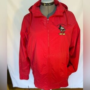 Vintage Walt Disney World Mickey Mouse Red Hooded Jacket Unisex Medium